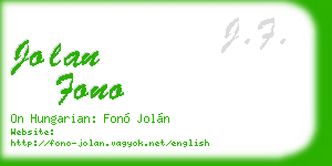jolan fono business card
